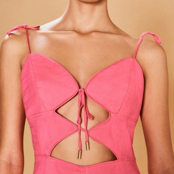 Cult Gaia Liv Cut Out Midi-Dress in Sangria NWT - Picture 3 of 10